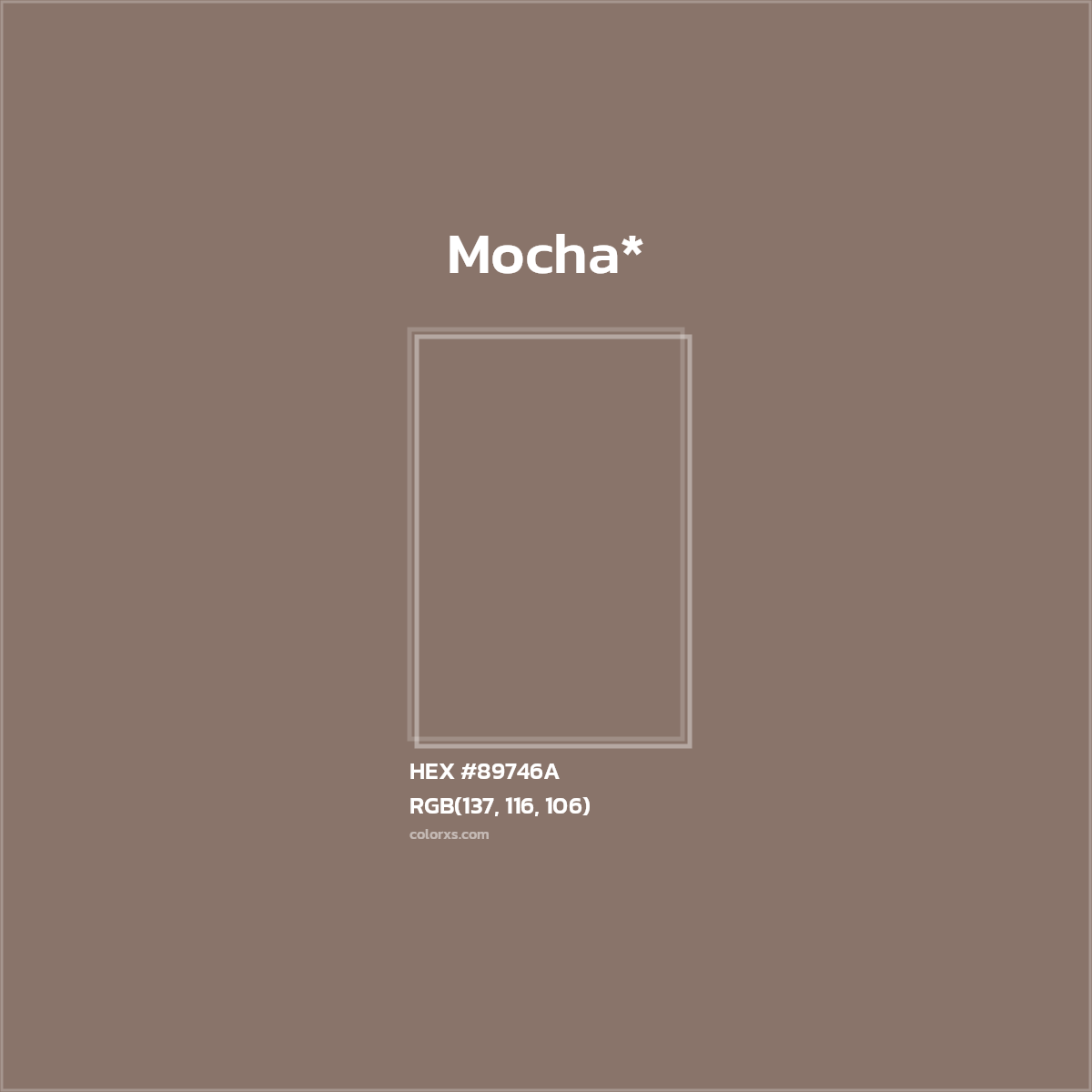 HEX #89746A Color Name, Color Code, Palettes, Similar Paints, Images