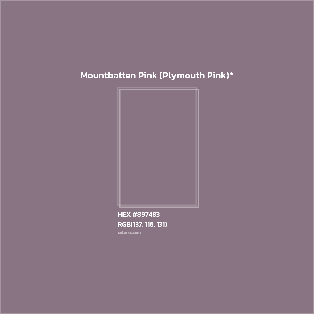 HEX #897483 Color Name, Color Code, Palettes, Similar Paints, Images