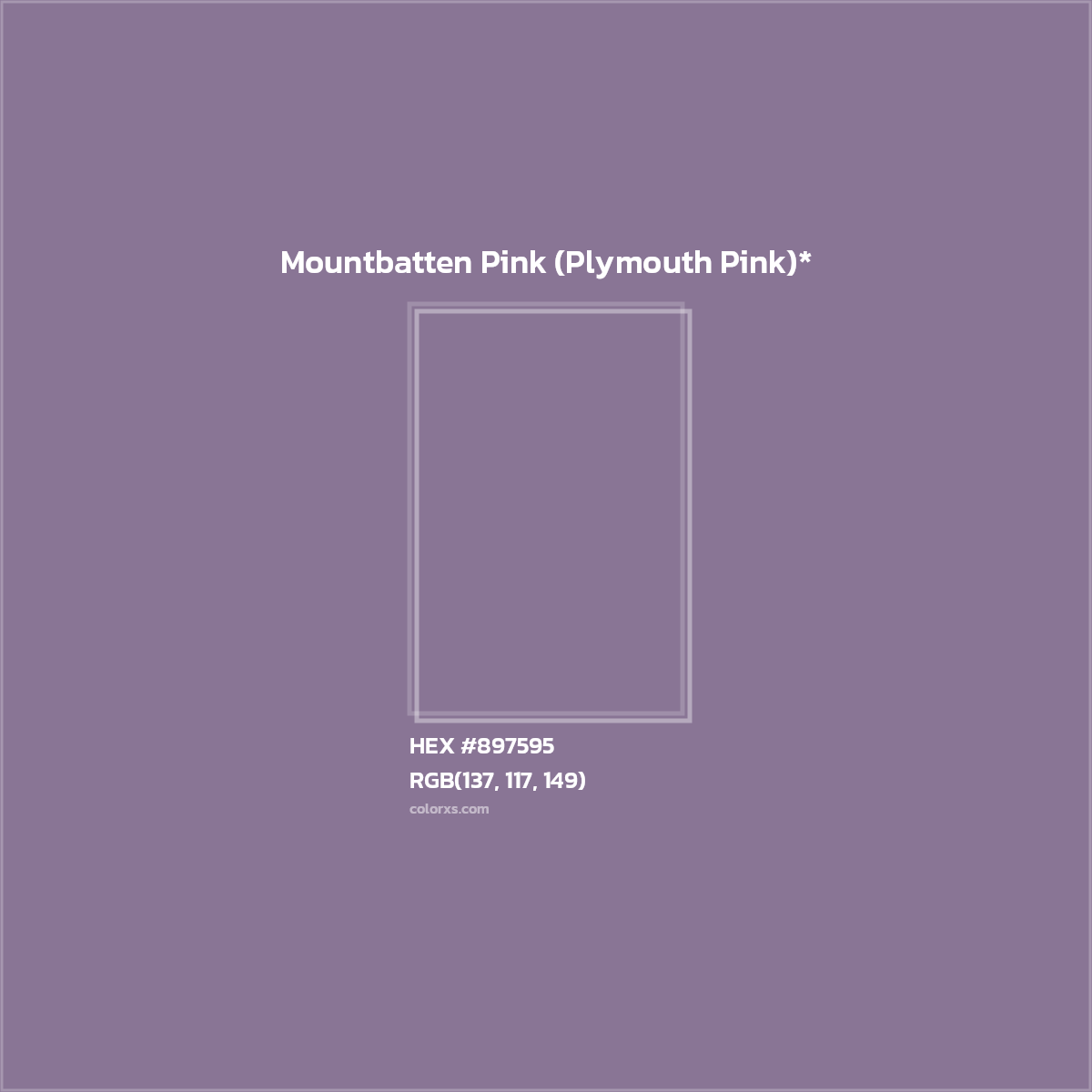 HEX #897595 Color Name, Color Code, Palettes, Similar Paints, Images