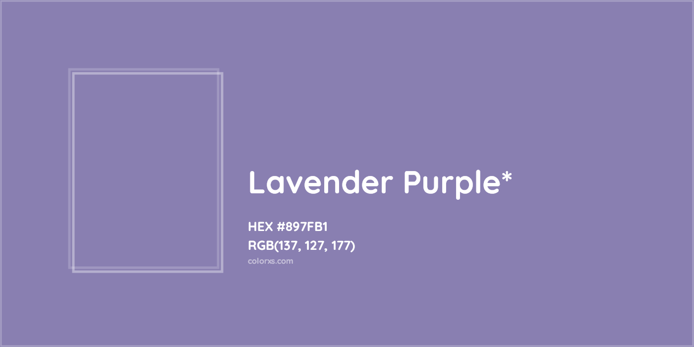 HEX #897FB1 Color Name, Color Code, Palettes, Similar Paints, Images