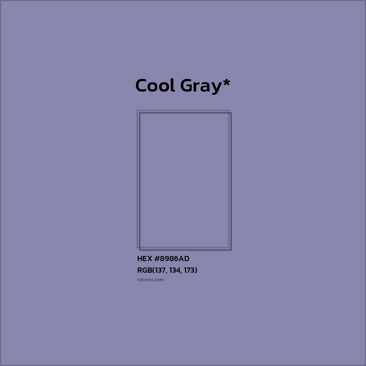 HEX #8986AD Color Name, Color Code, Palettes, Similar Paints, Images
