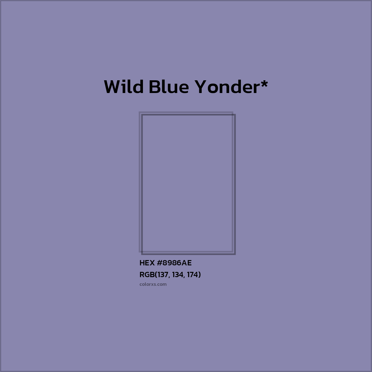 HEX #8986AE Color Name, Color Code, Palettes, Similar Paints, Images