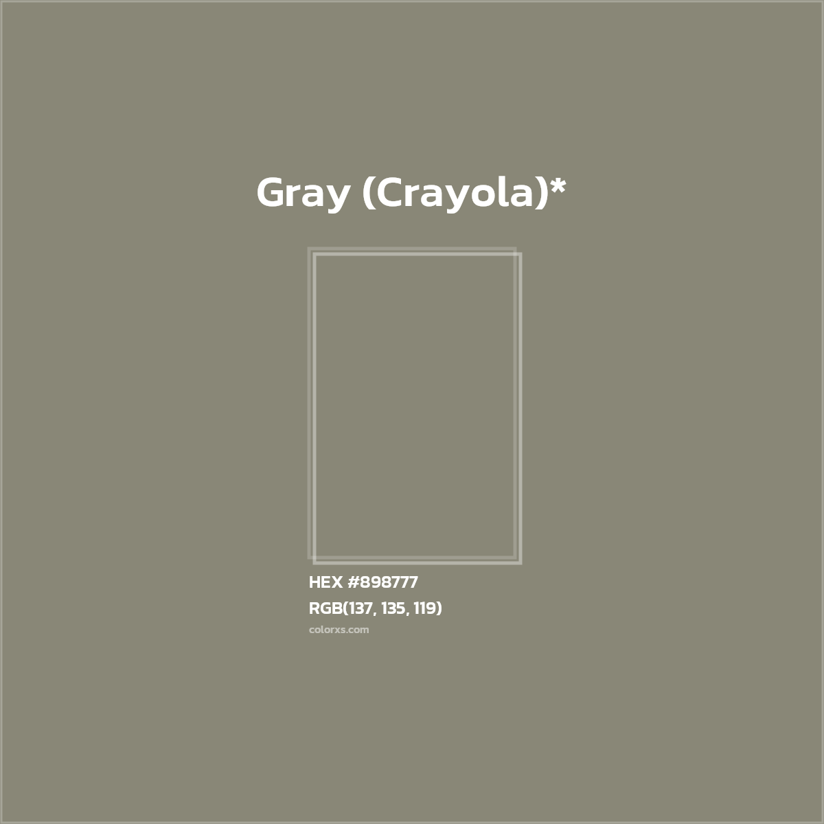 HEX #898777 Color Name, Color Code, Palettes, Similar Paints, Images