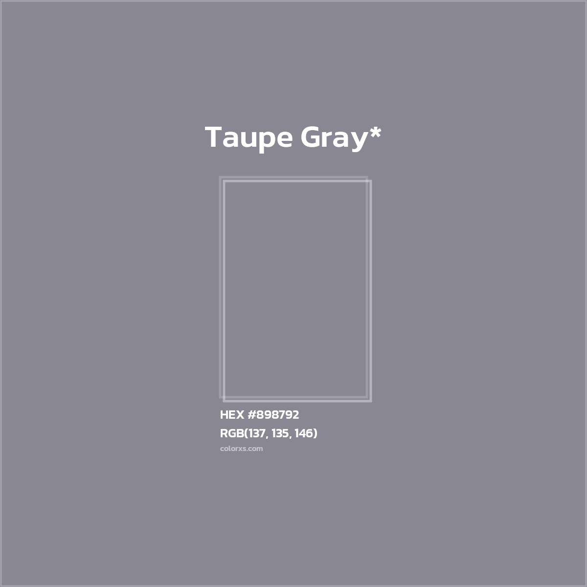 HEX #898792 Color Name, Color Code, Palettes, Similar Paints, Images