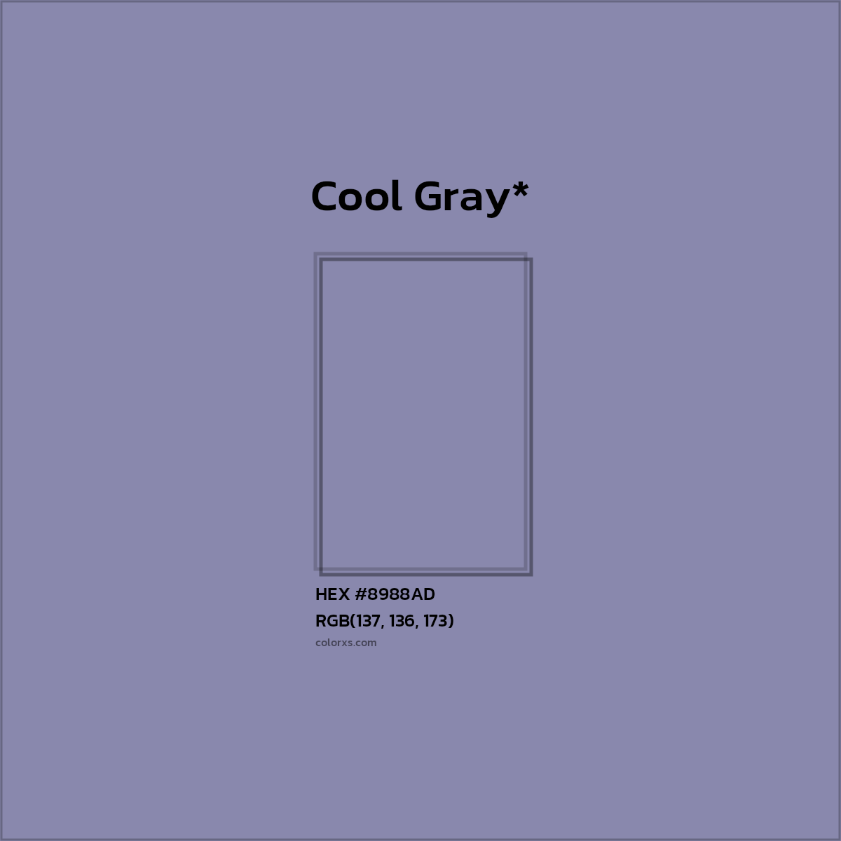 HEX #8988AD Color Name, Color Code, Palettes, Similar Paints, Images
