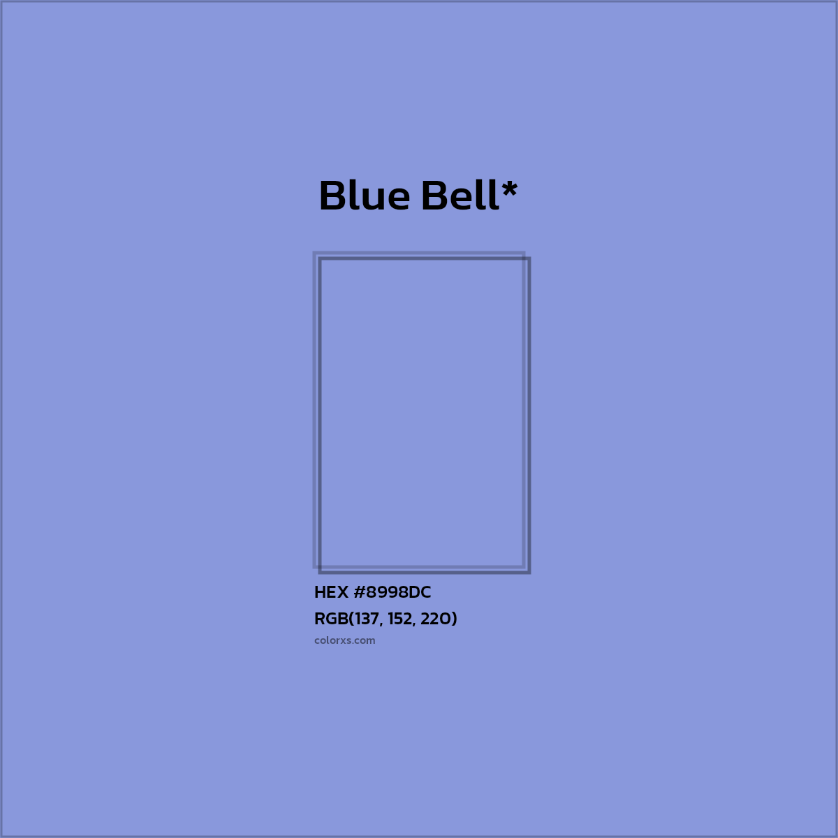 HEX #8998DC Color Name, Color Code, Palettes, Similar Paints, Images