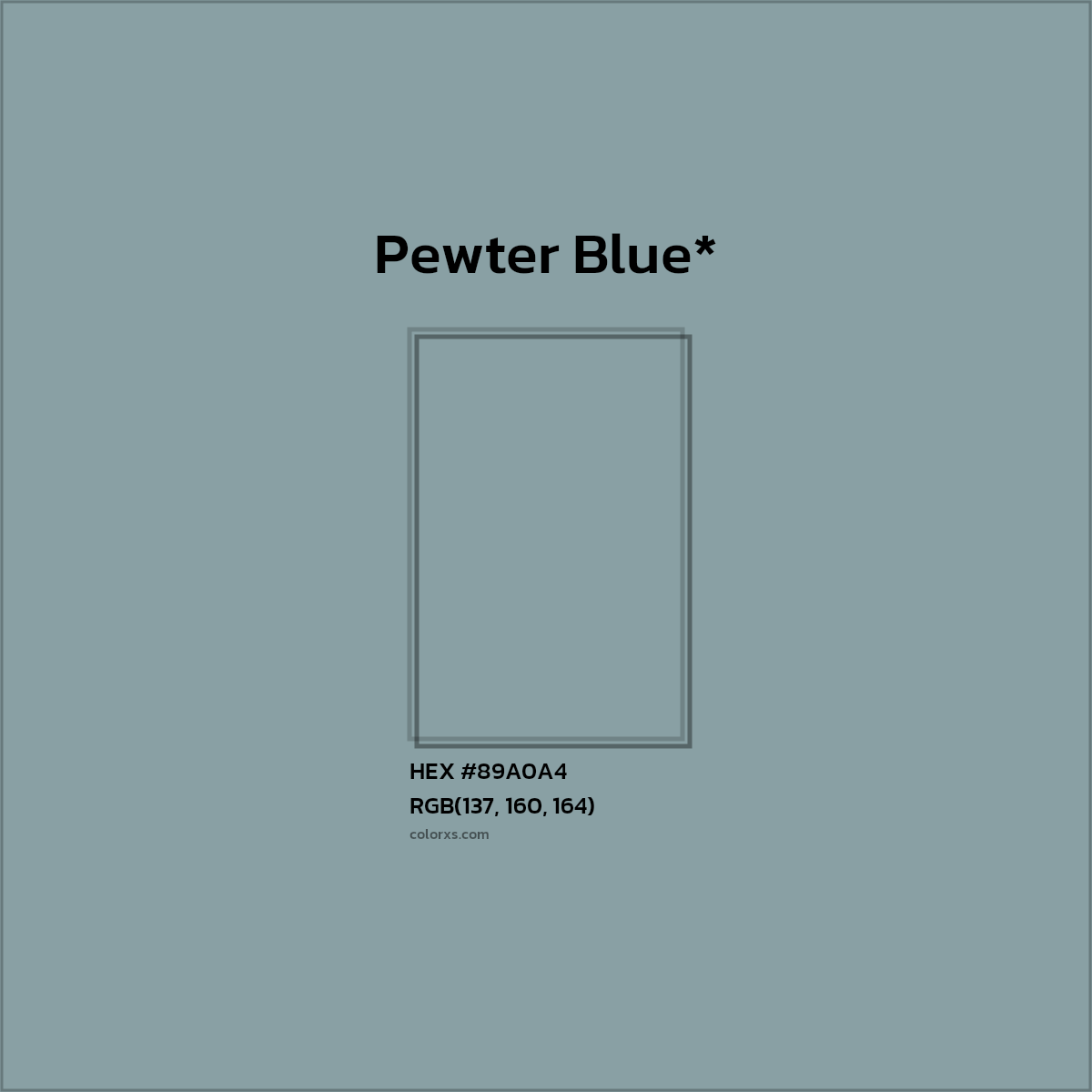 HEX #89A0A4 Color Name, Color Code, Palettes, Similar Paints, Images