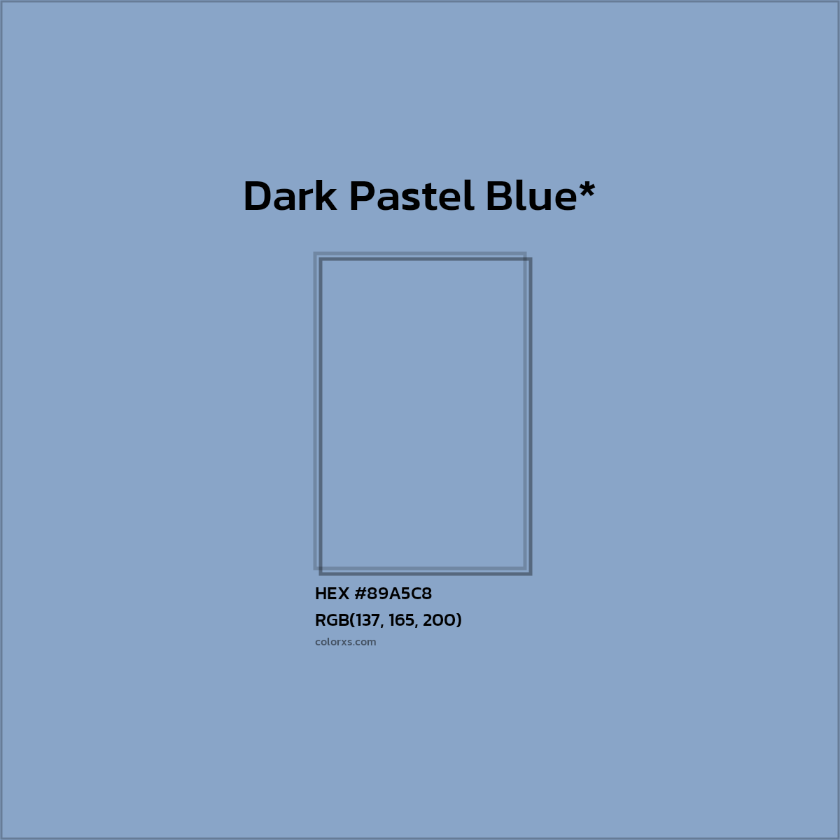 HEX #89A5C8 Color Name, Color Code, Palettes, Similar Paints, Images