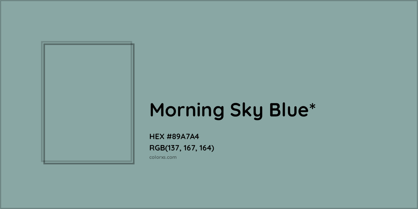 HEX #89A7A4 Color Name, Color Code, Palettes, Similar Paints, Images