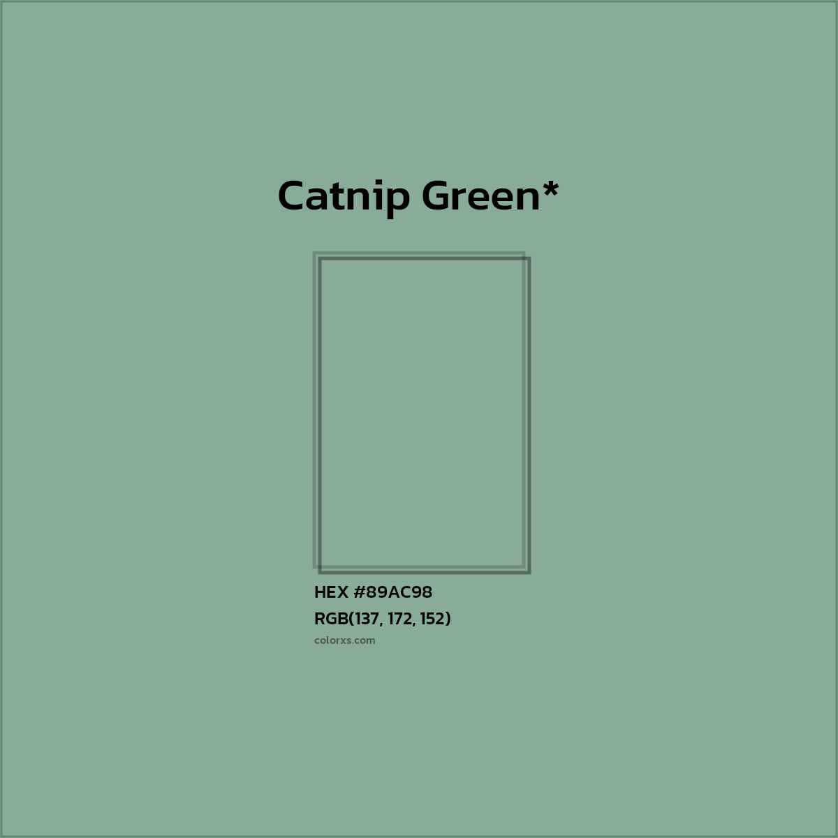 HEX #89AC98 Color Name, Color Code, Palettes, Similar Paints, Images