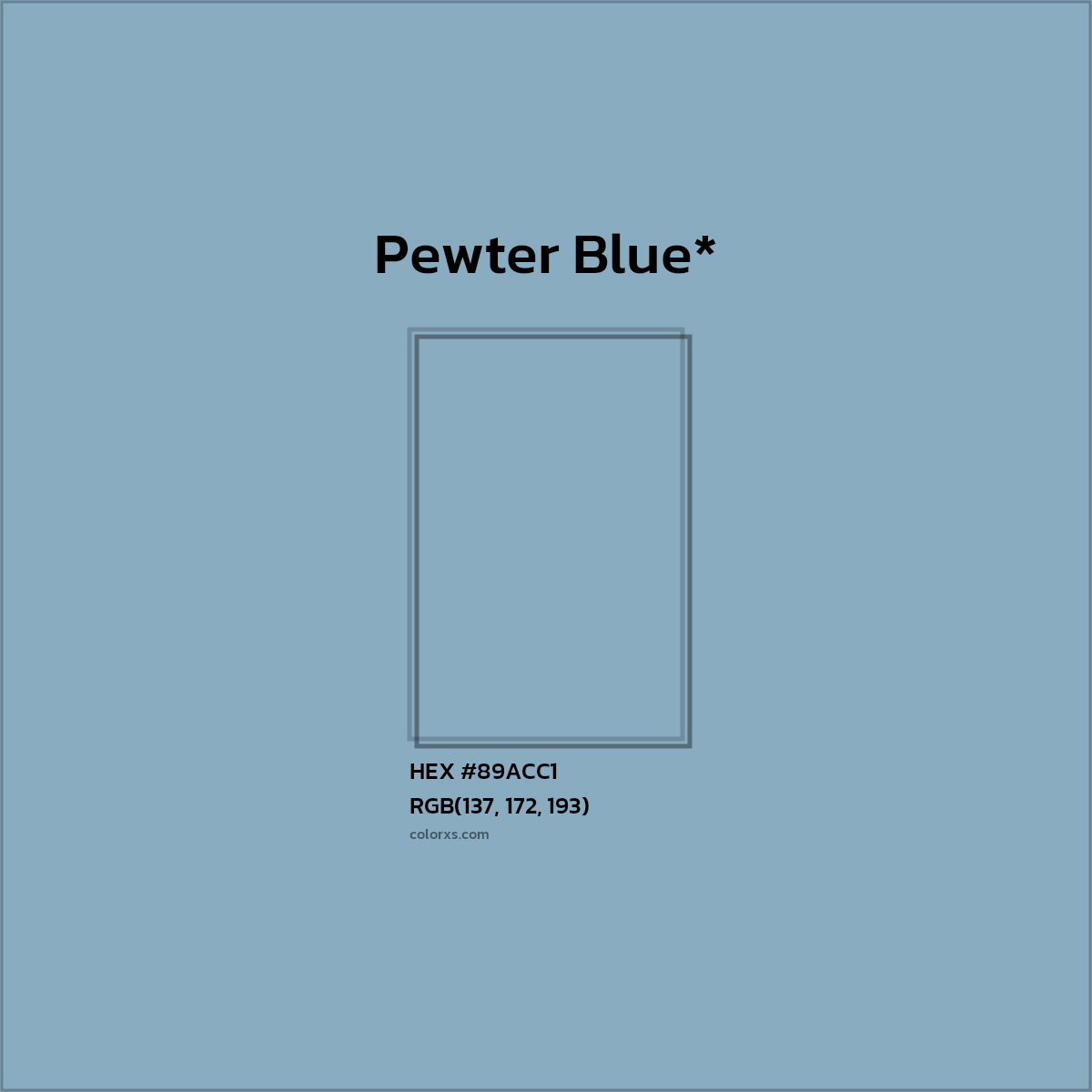 HEX #89ACC1 Color Name, Color Code, Palettes, Similar Paints, Images
