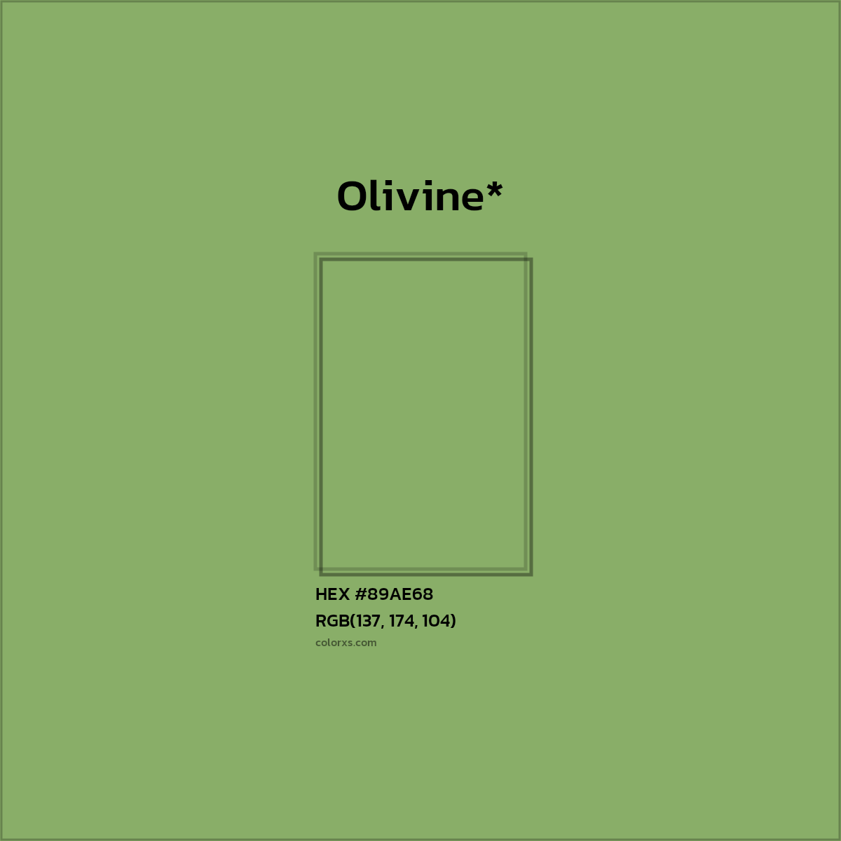 HEX #89AE68 Color Name, Color Code, Palettes, Similar Paints, Images