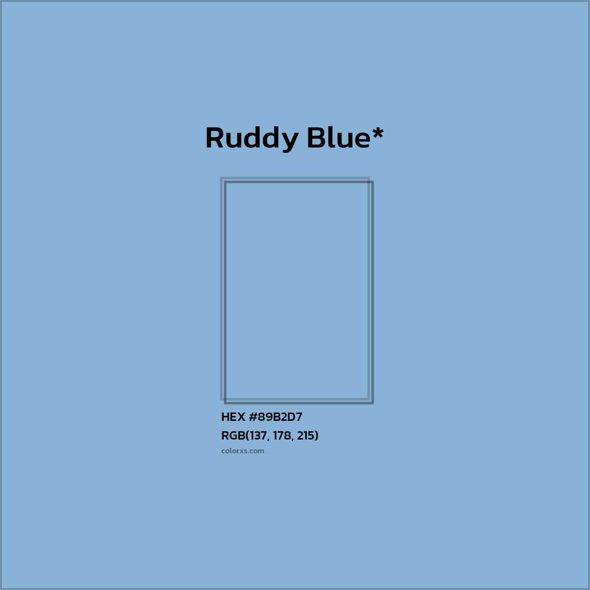 HEX #89B2D7 Color Name, Color Code, Palettes, Similar Paints, Images
