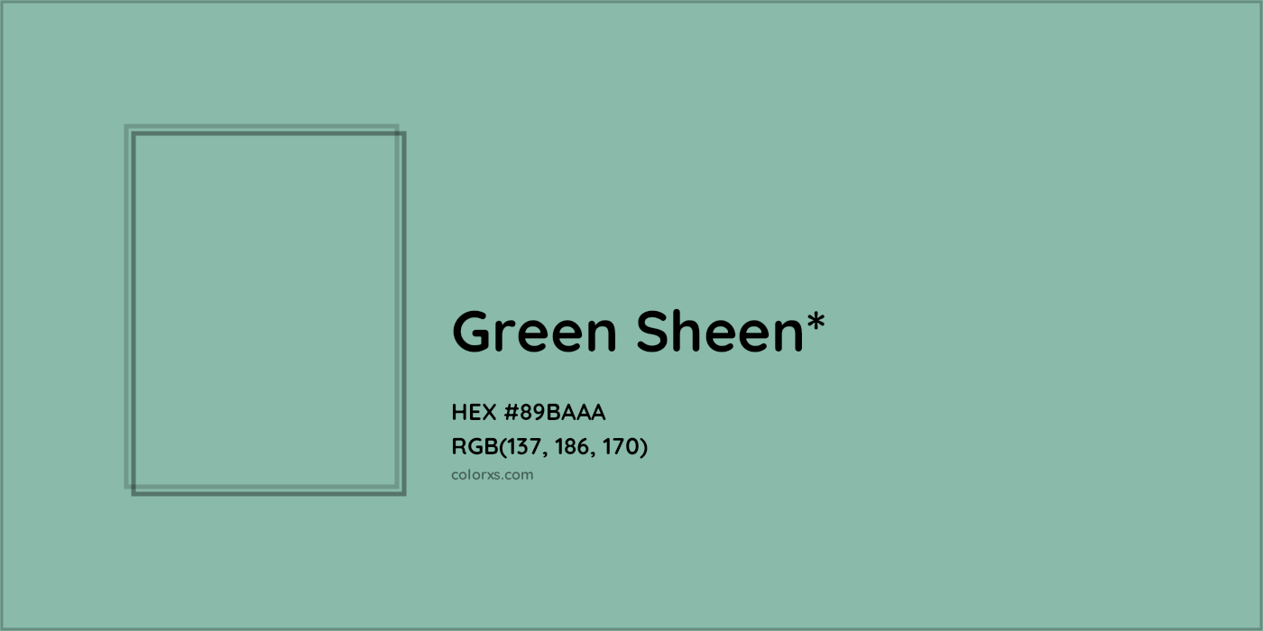HEX #89BAAA Color Name, Color Code, Palettes, Similar Paints, Images