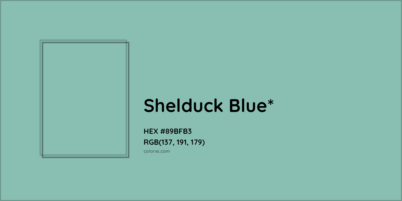 HEX #89BFB3 Color Name, Color Code, Palettes, Similar Paints, Images