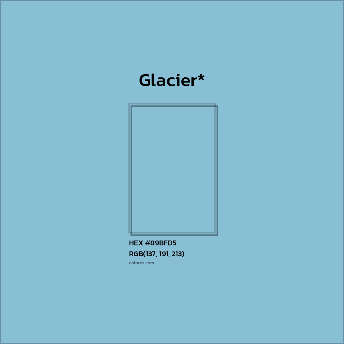 HEX #89BFD5 Color Name, Color Code, Palettes, Similar Paints, Images