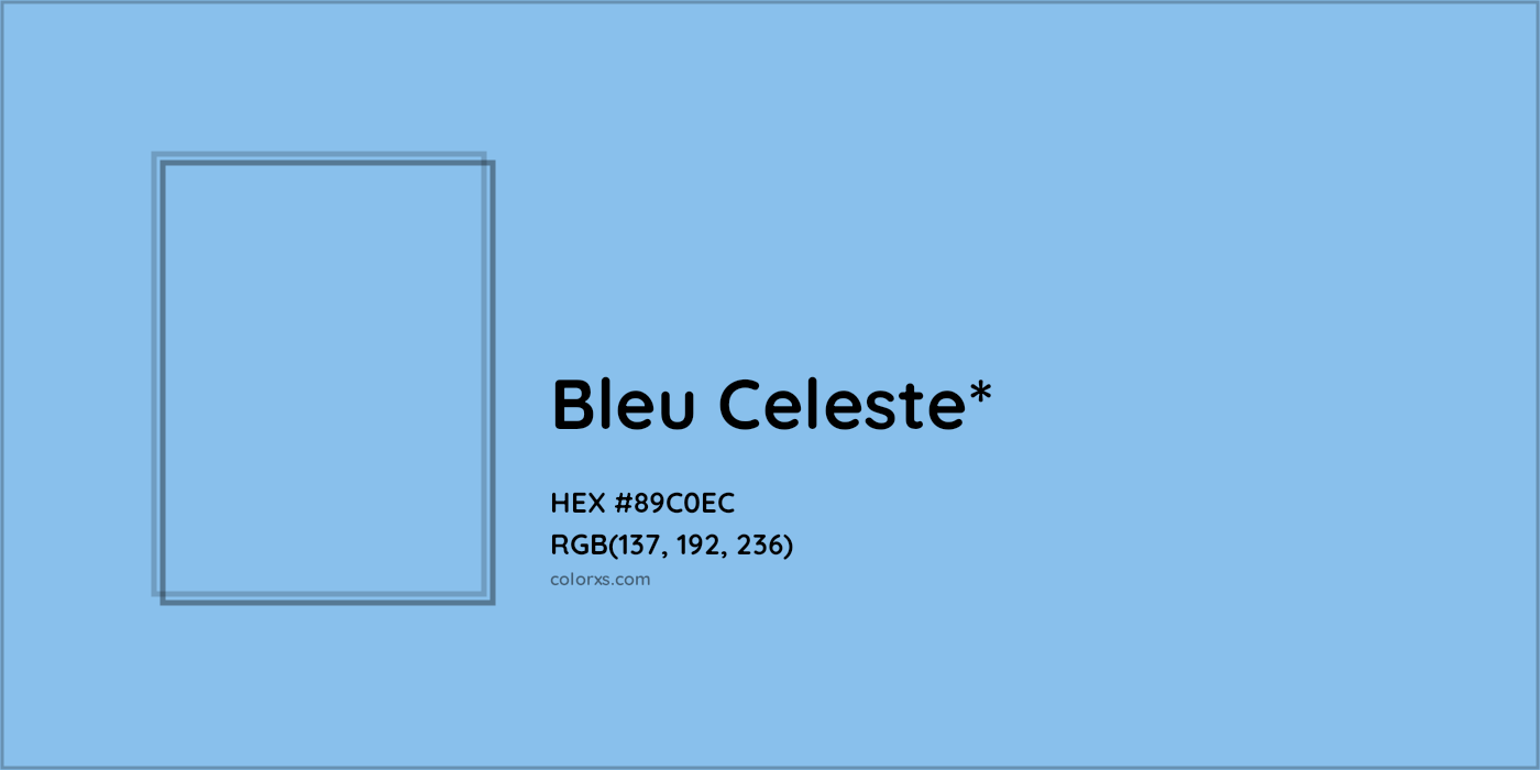 HEX #89C0EC Color Name, Color Code, Palettes, Similar Paints, Images
