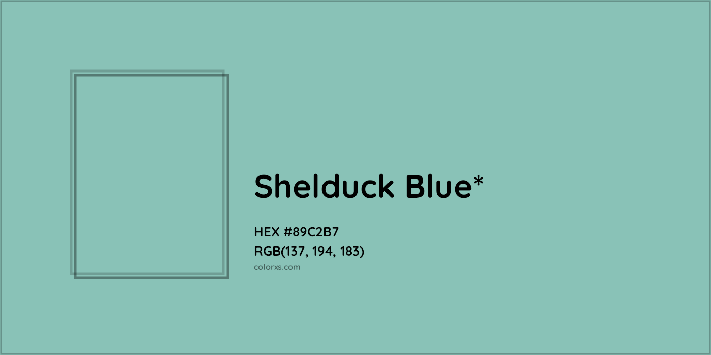 HEX #89C2B7 Color Name, Color Code, Palettes, Similar Paints, Images