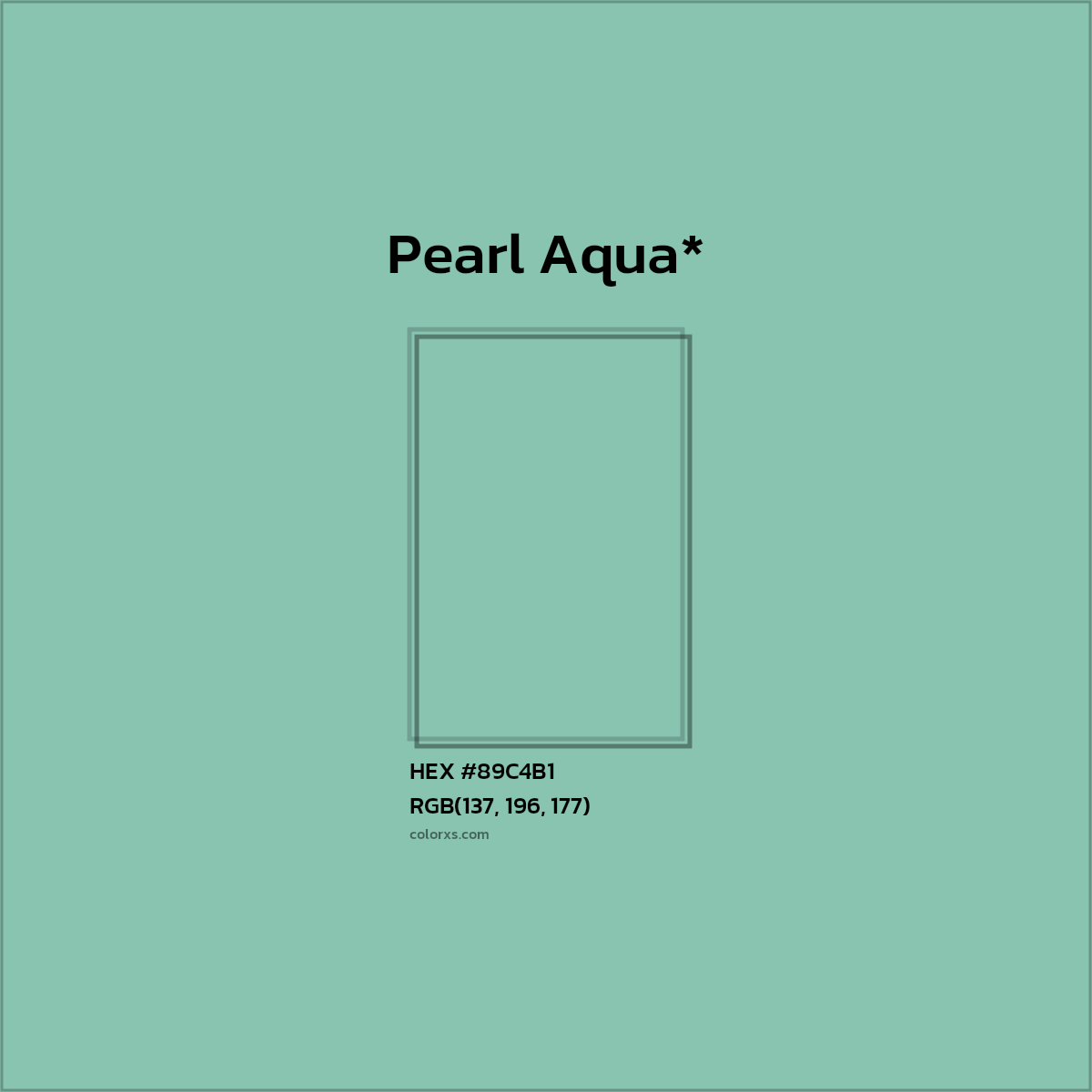 HEX #89C4B1 Color Name, Color Code, Palettes, Similar Paints, Images