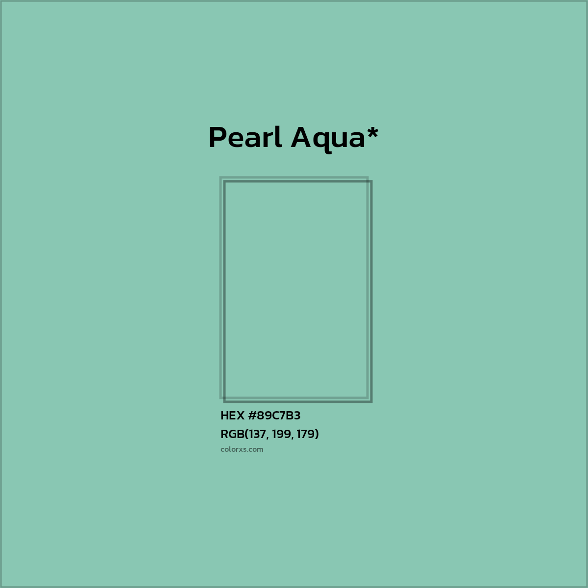 HEX #89C7B3 Color Name, Color Code, Palettes, Similar Paints, Images