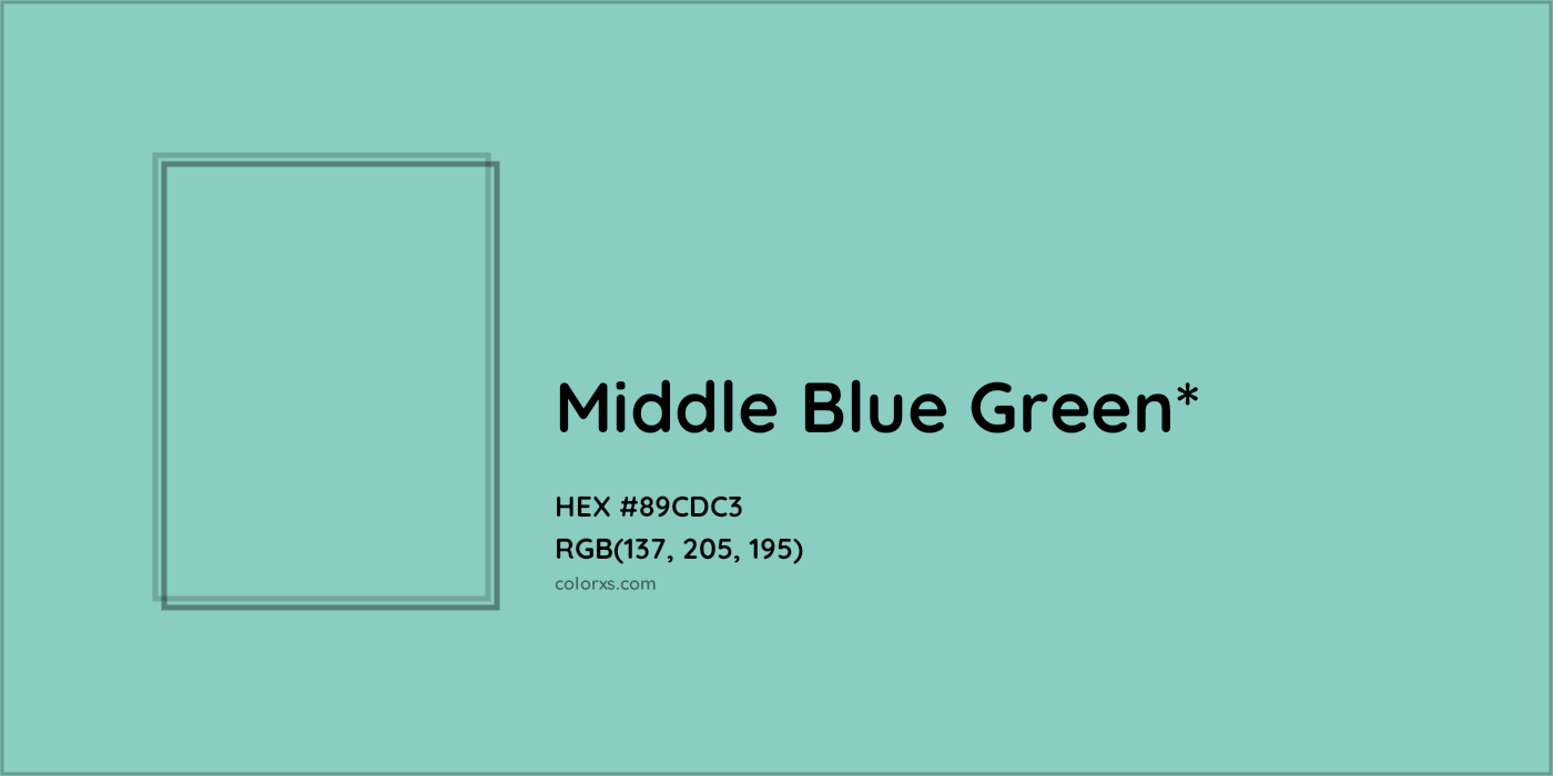 HEX #89CDC3 Color Name, Color Code, Palettes, Similar Paints, Images