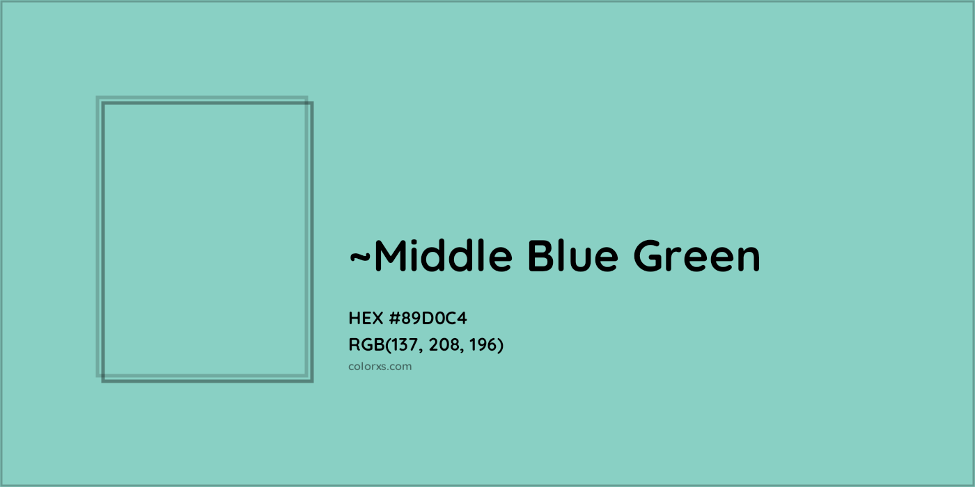 HEX #89D0C4 Color Name, Color Code, Palettes, Similar Paints, Images