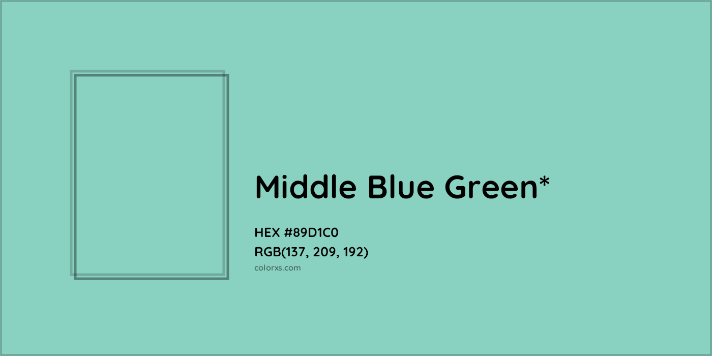 HEX #89D1C0 Color Name, Color Code, Palettes, Similar Paints, Images