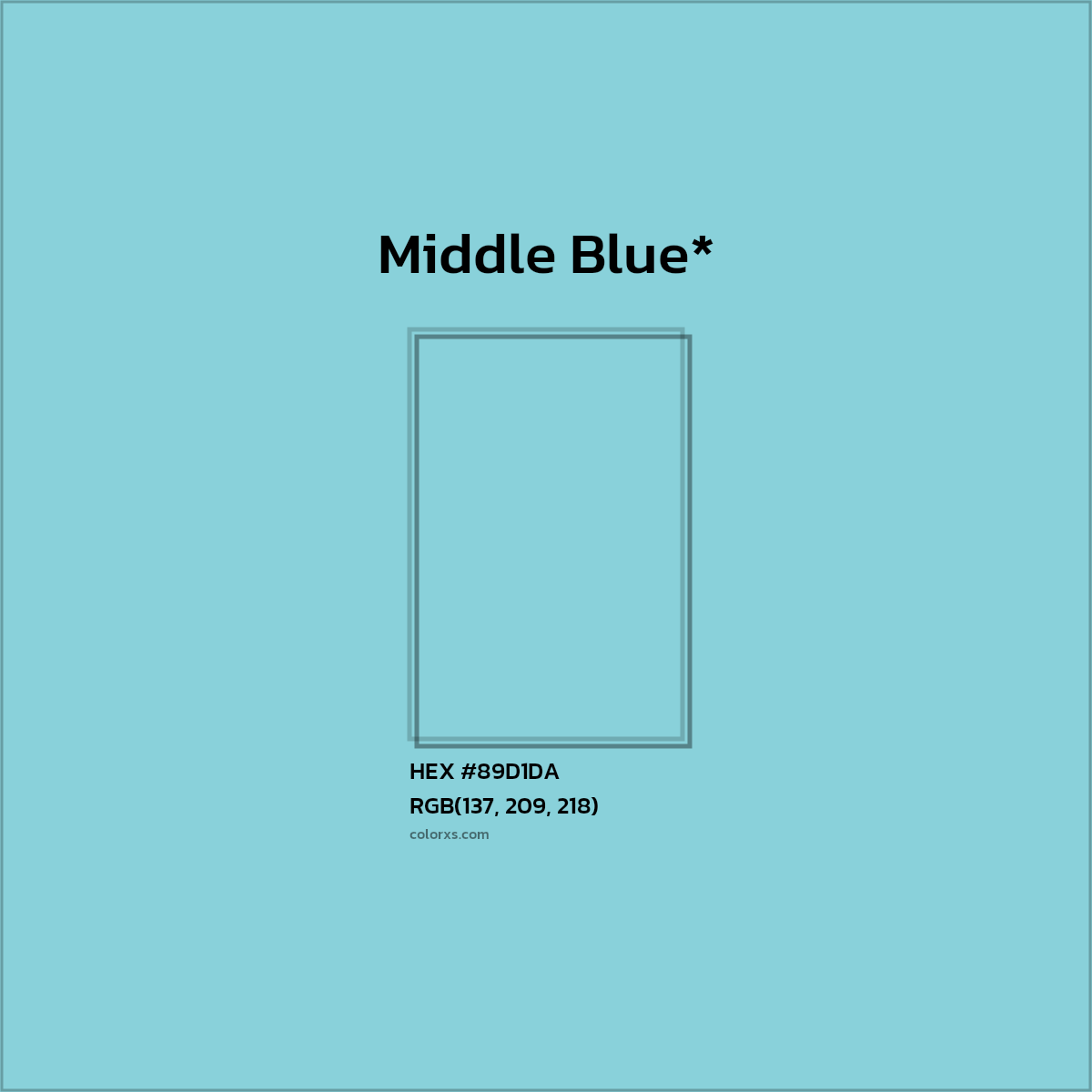 HEX #89D1DA Color Name, Color Code, Palettes, Similar Paints, Images