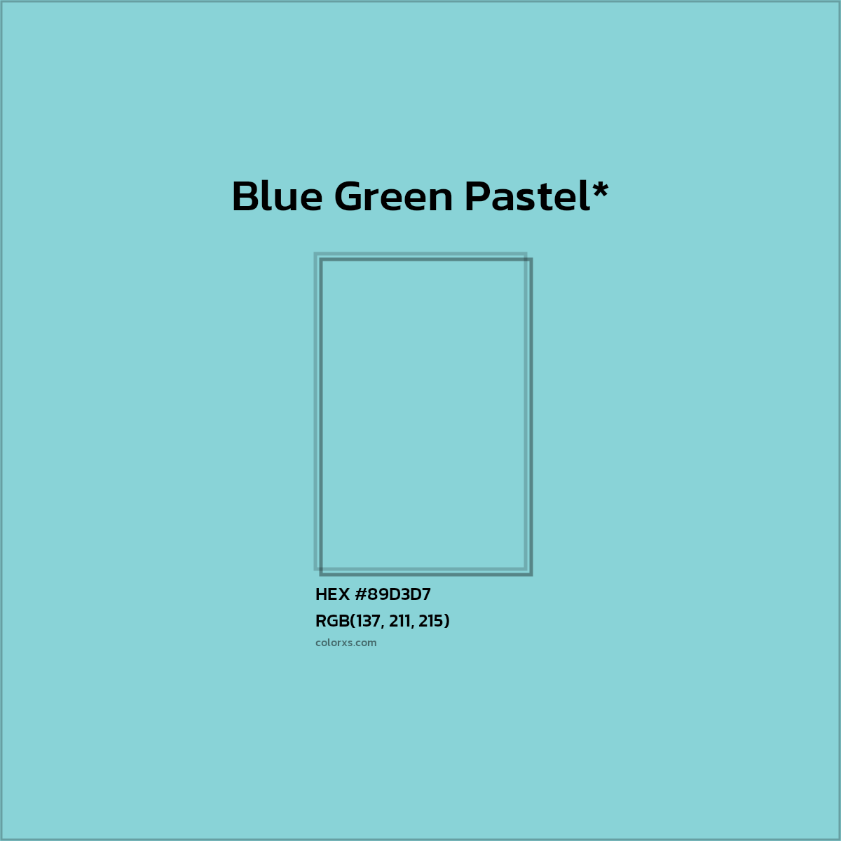 HEX #89D3D7 Color Name, Color Code, Palettes, Similar Paints, Images