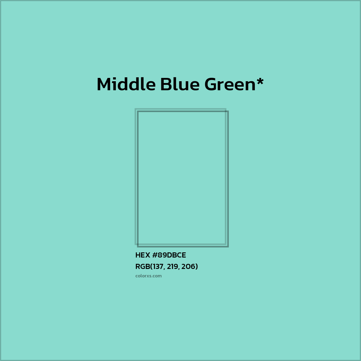 HEX #89DBCE Color Name, Color Code, Palettes, Similar Paints, Images