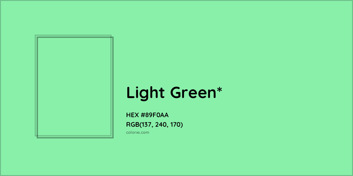 HEX #89F0AA Color Name, Color Code, Palettes, Similar Paints, Images