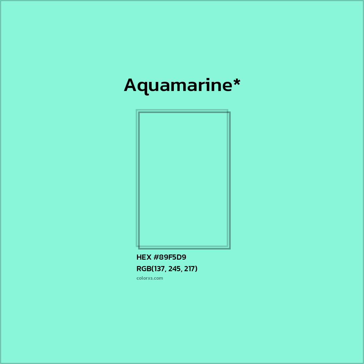 HEX #89F5D9 Color Name, Color Code, Palettes, Similar Paints, Images