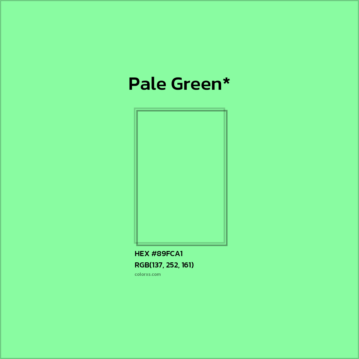 HEX #89FCA1 Color Name, Color Code, Palettes, Similar Paints, Images