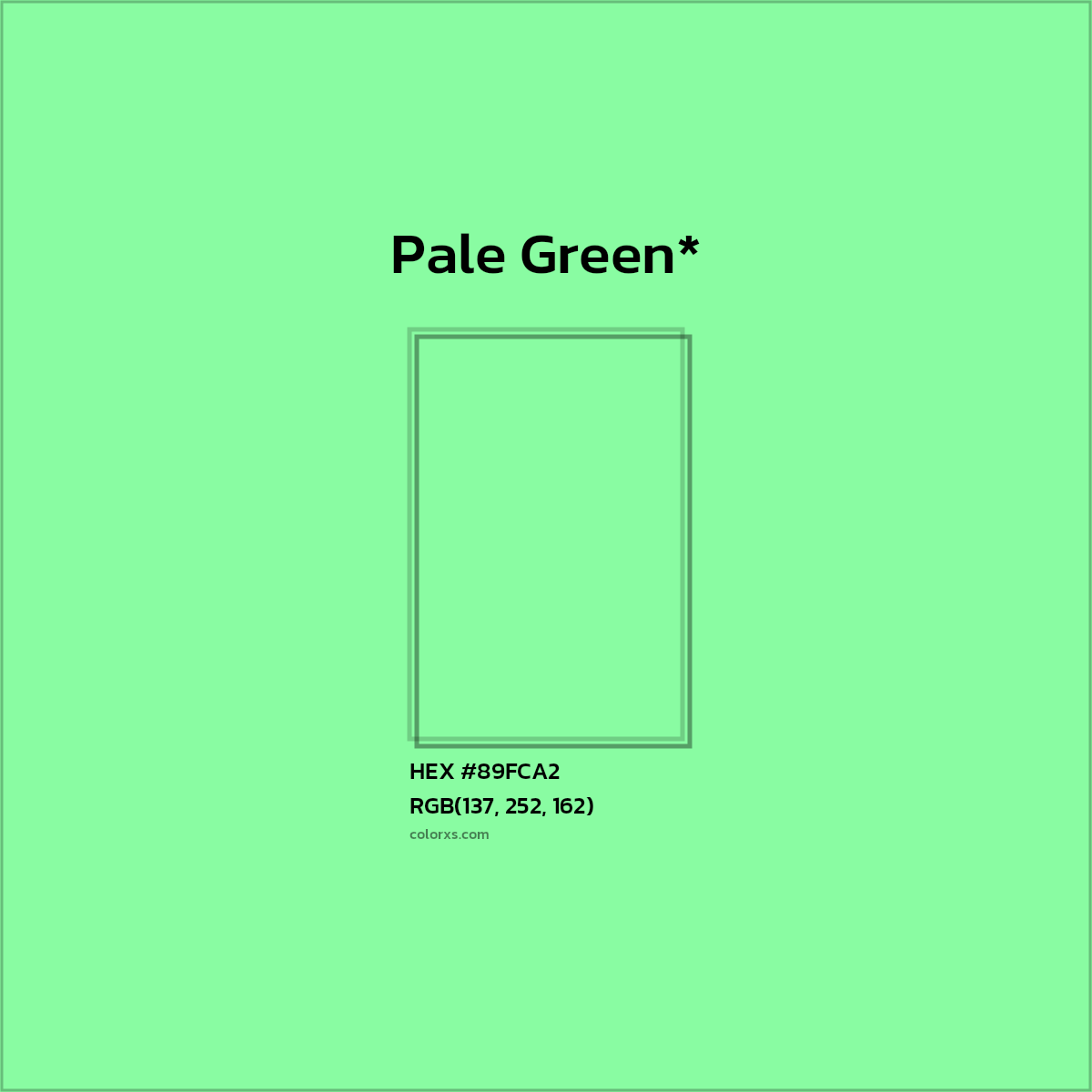 HEX #89FCA2 Color Name, Color Code, Palettes, Similar Paints, Images
