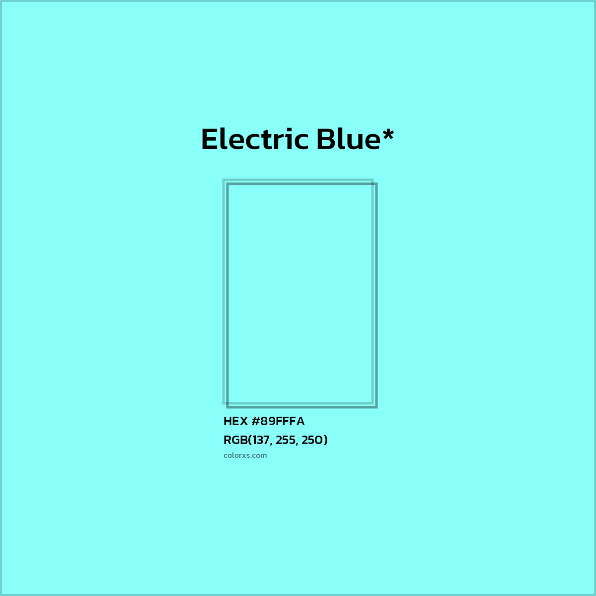 HEX #89FFFA Color Name, Color Code, Palettes, Similar Paints, Images