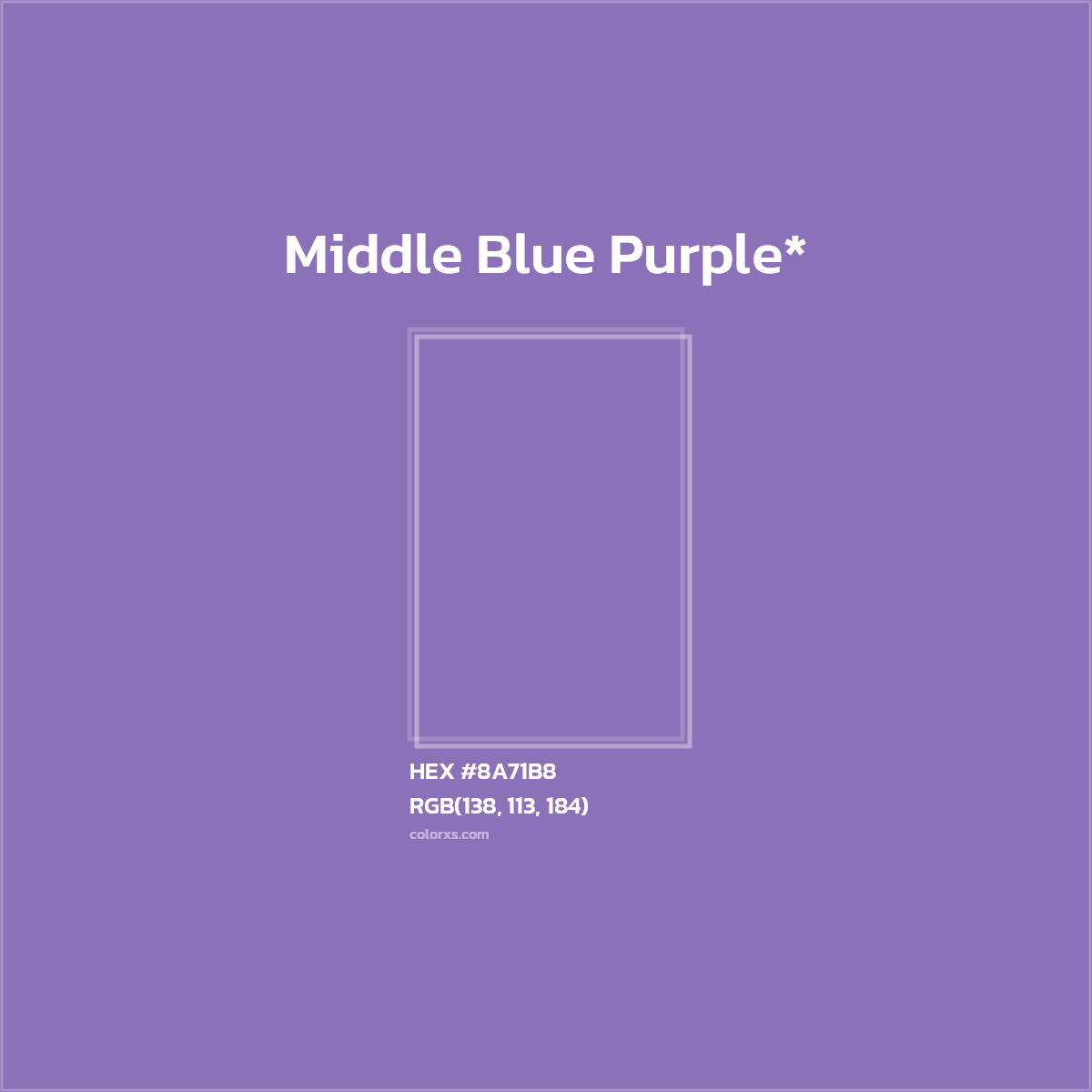 HEX #8A71B8 Color Name, Color Code, Palettes, Similar Paints, Images