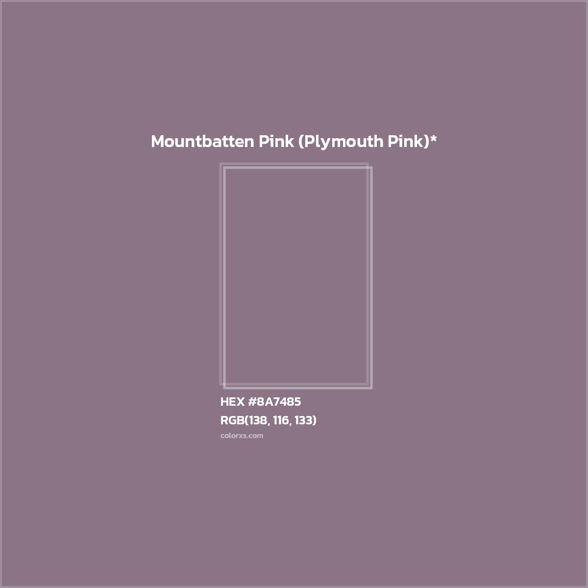 HEX #8A7485 Color Name, Color Code, Palettes, Similar Paints, Images