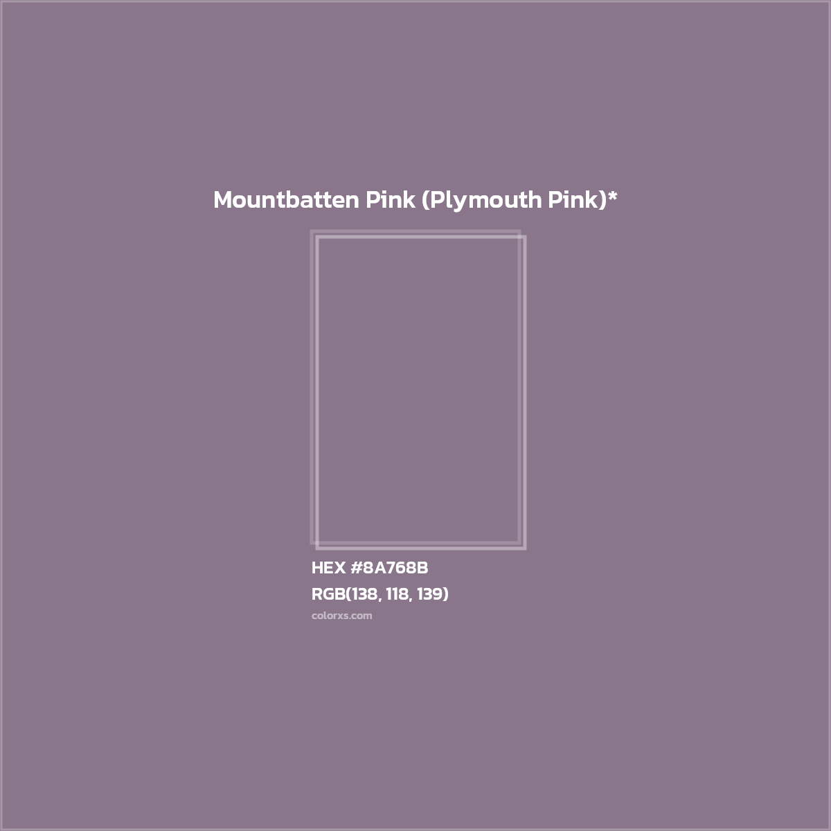 HEX #8A768B Color Name, Color Code, Palettes, Similar Paints, Images