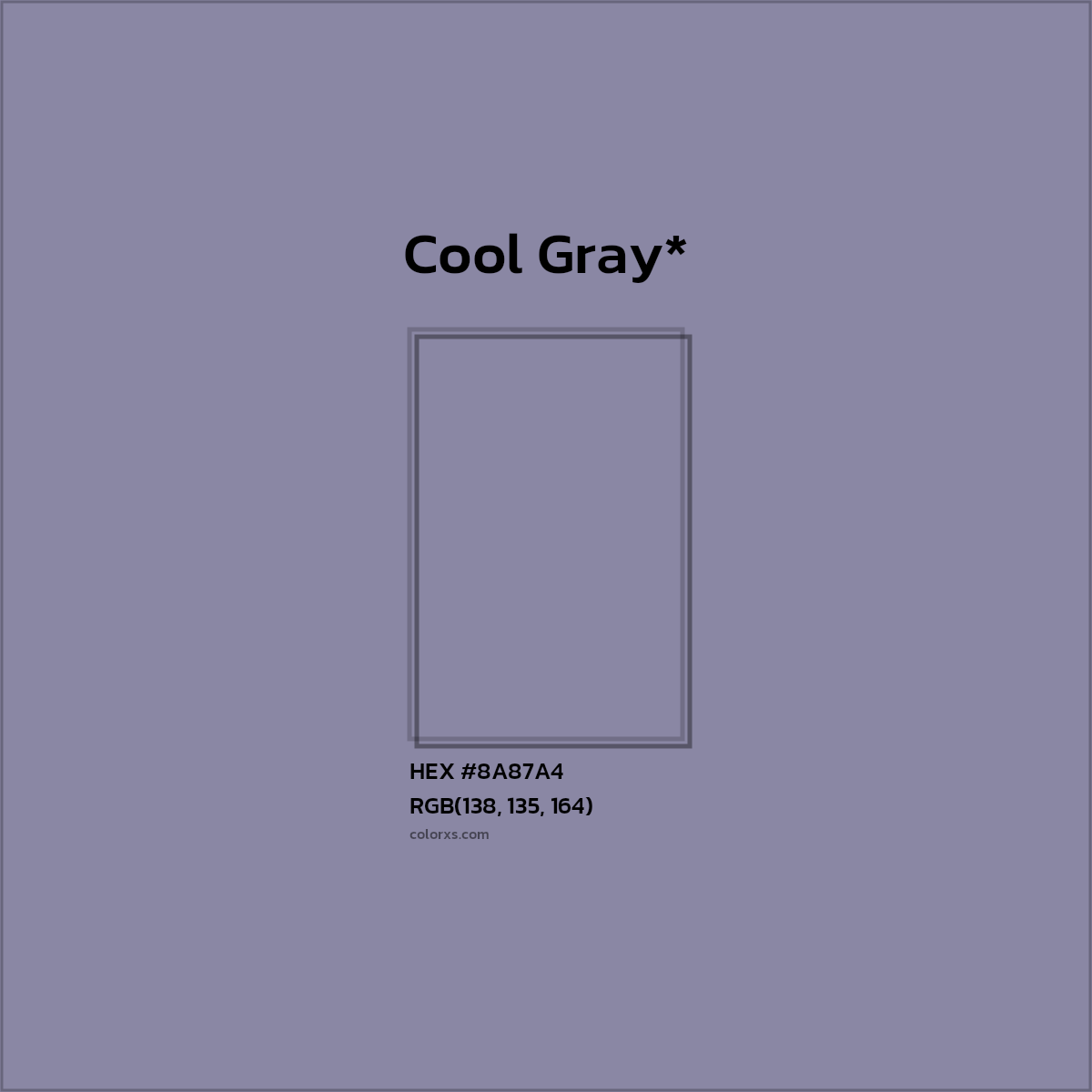 HEX #8A87A4 Color Name, Color Code, Palettes, Similar Paints, Images