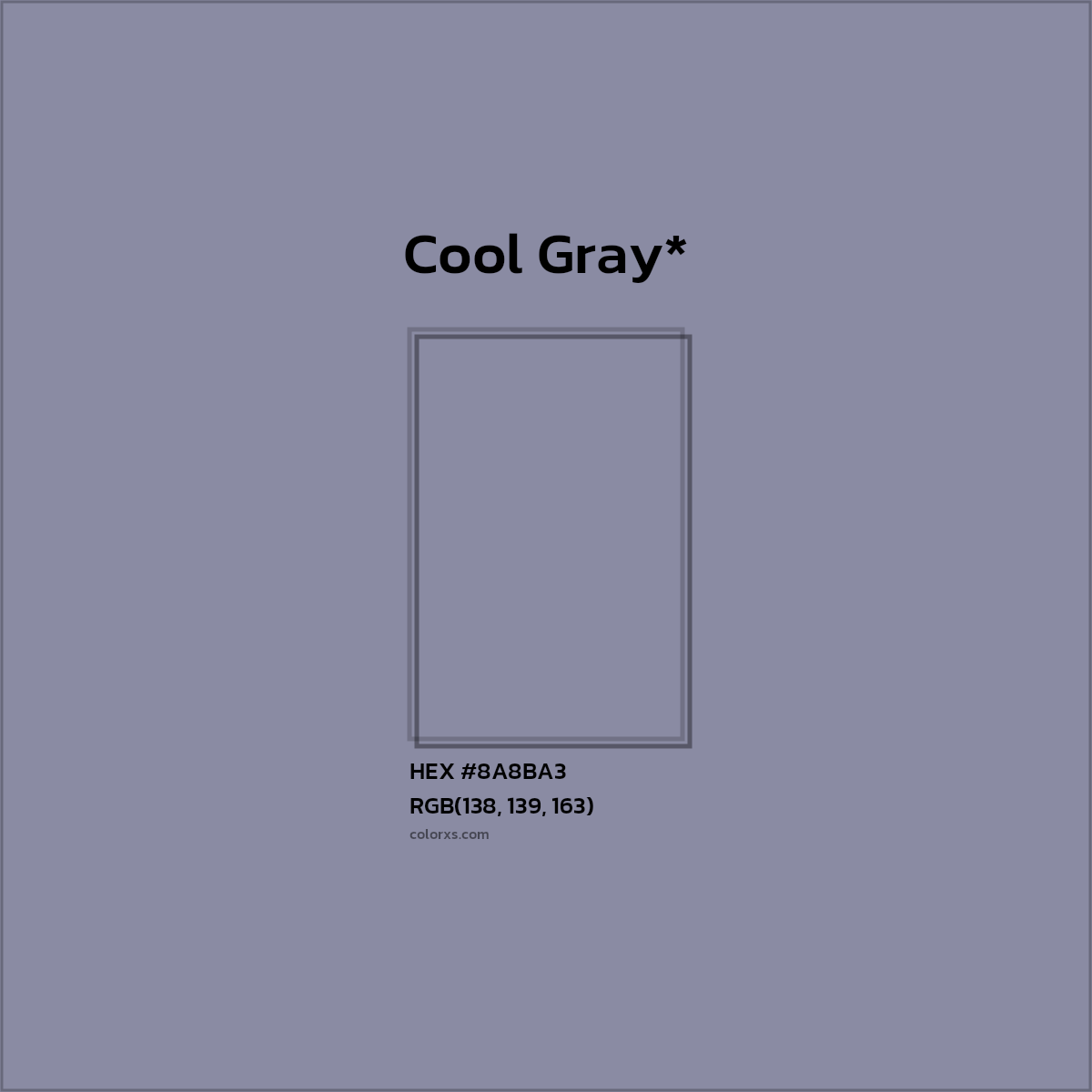 HEX #8A8BA3 Color Name, Color Code, Palettes, Similar Paints, Images