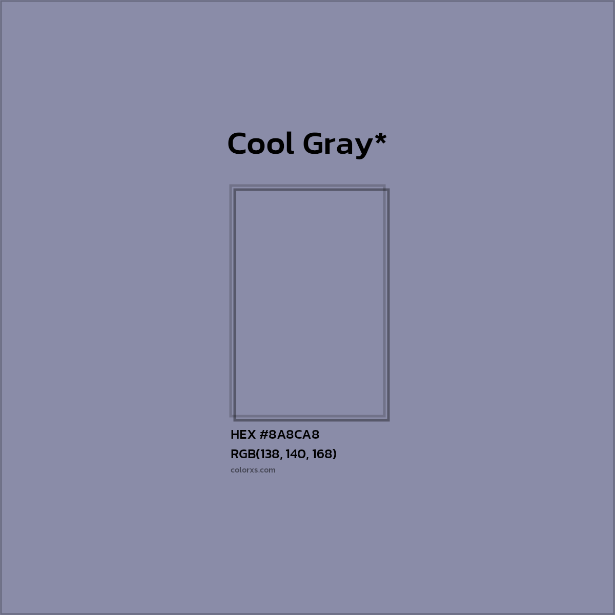 HEX #8A8CA8 Color Name, Color Code, Palettes, Similar Paints, Images