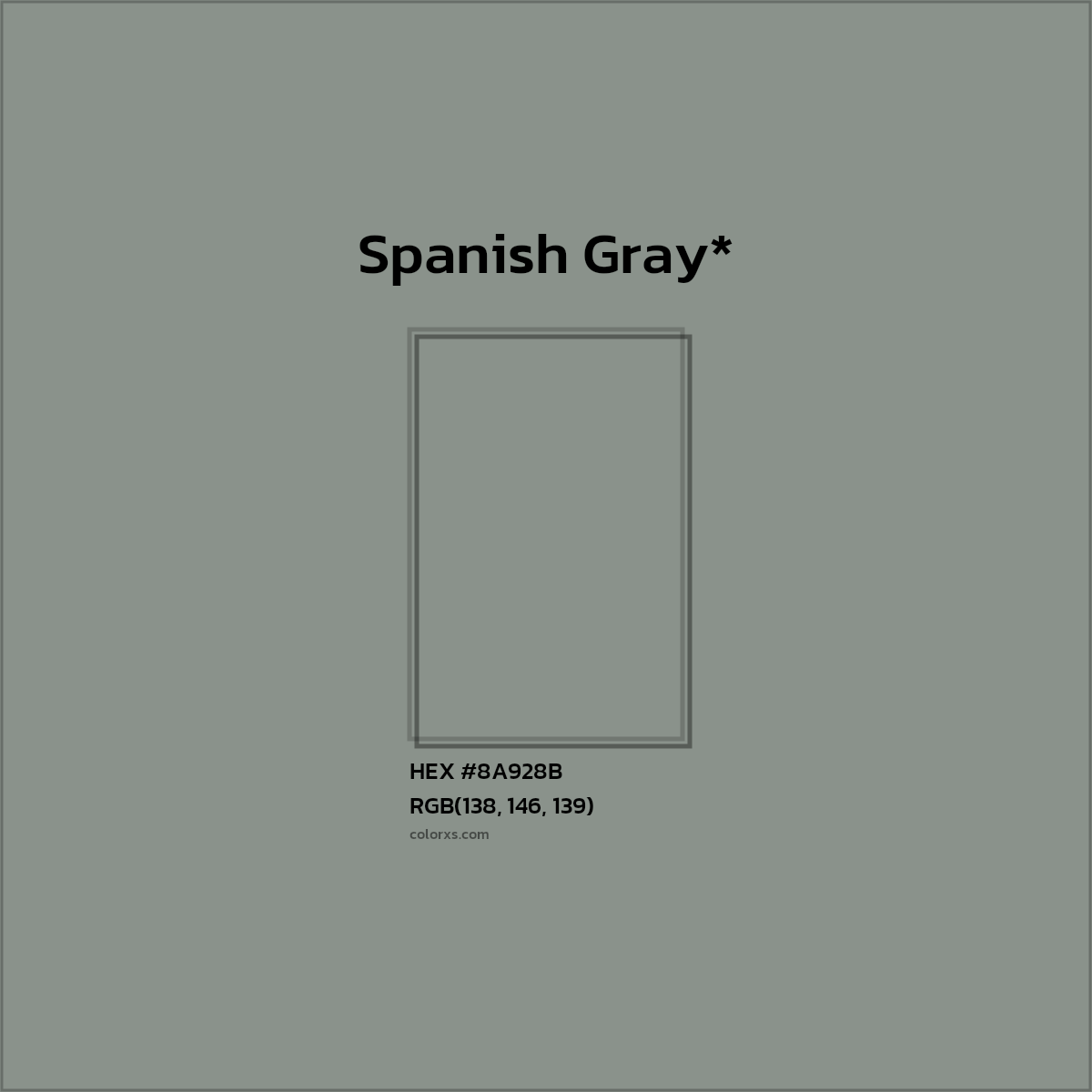 HEX #8A928B Color Name, Color Code, Palettes, Similar Paints, Images