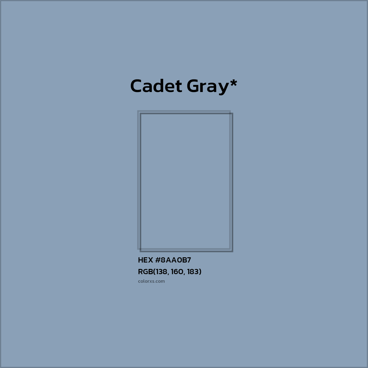 HEX #8AA0B7 Color Name, Color Code, Palettes, Similar Paints, Images