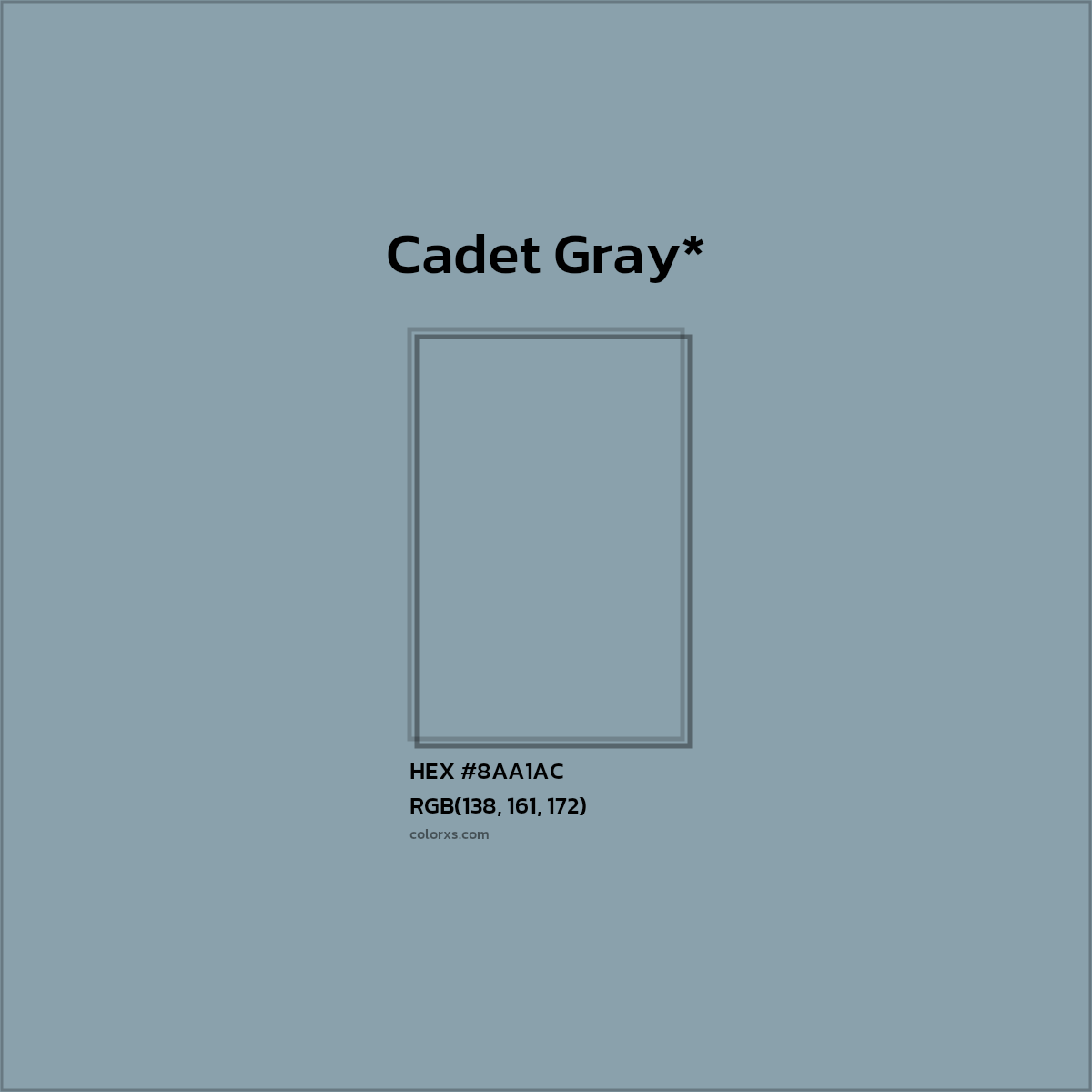 HEX #8AA1AC Color Name, Color Code, Palettes, Similar Paints, Images