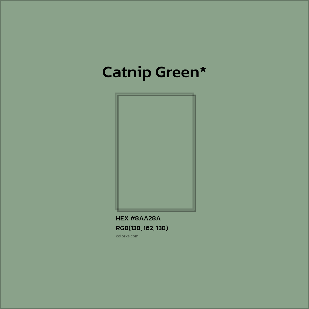 HEX #8AA28A Color Name, Color Code, Palettes, Similar Paints, Images