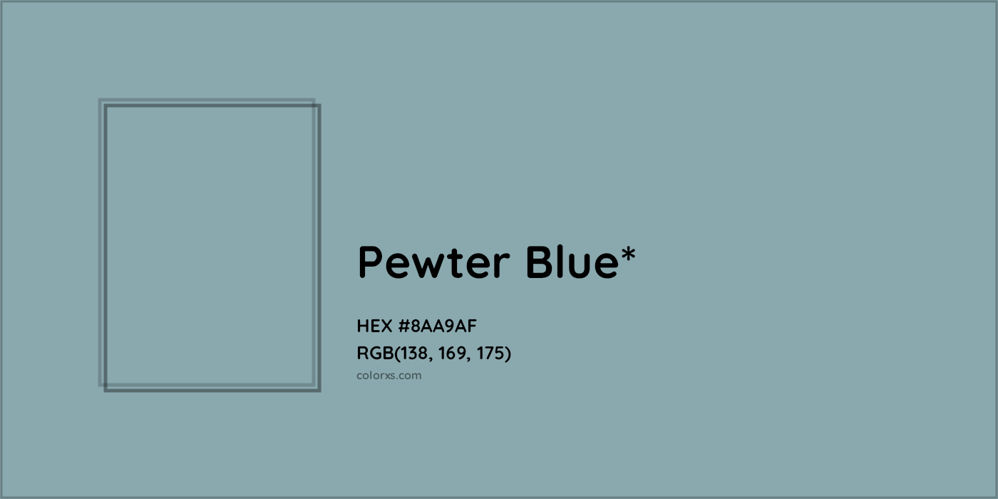 HEX #8AA9AF Color Name, Color Code, Palettes, Similar Paints, Images