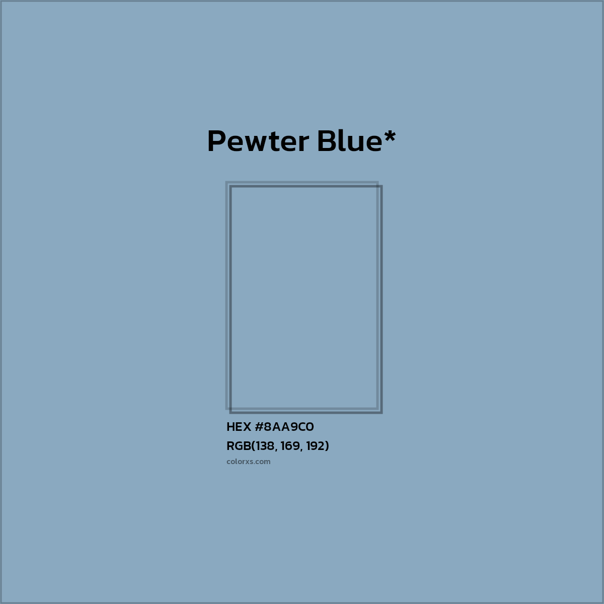 HEX #8AA9C0 Color Name, Color Code, Palettes, Similar Paints, Images