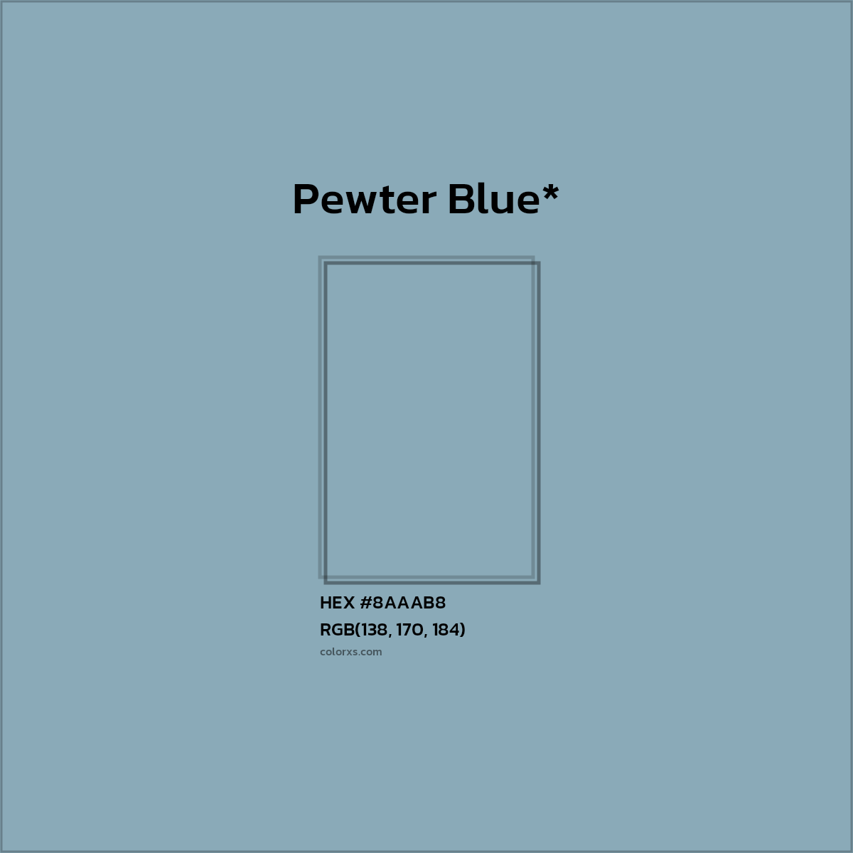 HEX #8AAAB8 Color Name, Color Code, Palettes, Similar Paints, Images