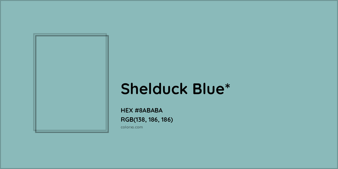 HEX #8ABABA Color Name, Color Code, Palettes, Similar Paints, Images