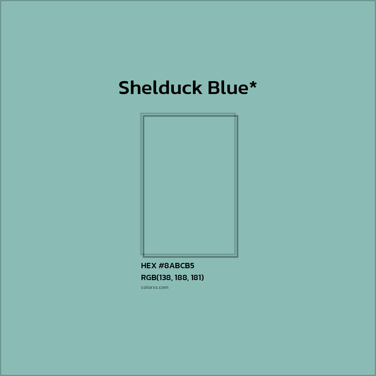 HEX #8ABCB5 Color Name, Color Code, Palettes, Similar Paints, Images